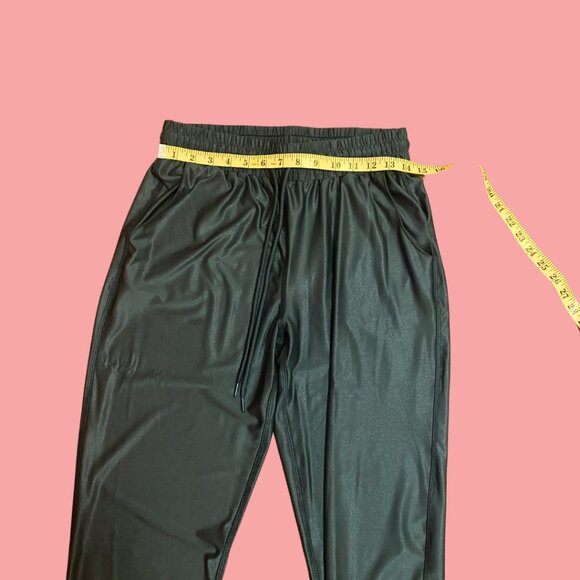 🌿 Jolt Forest Green Satin Joggers – Size S | Stretchy & Sleek Lounge Pants 🌿 - Picture 6 of 9